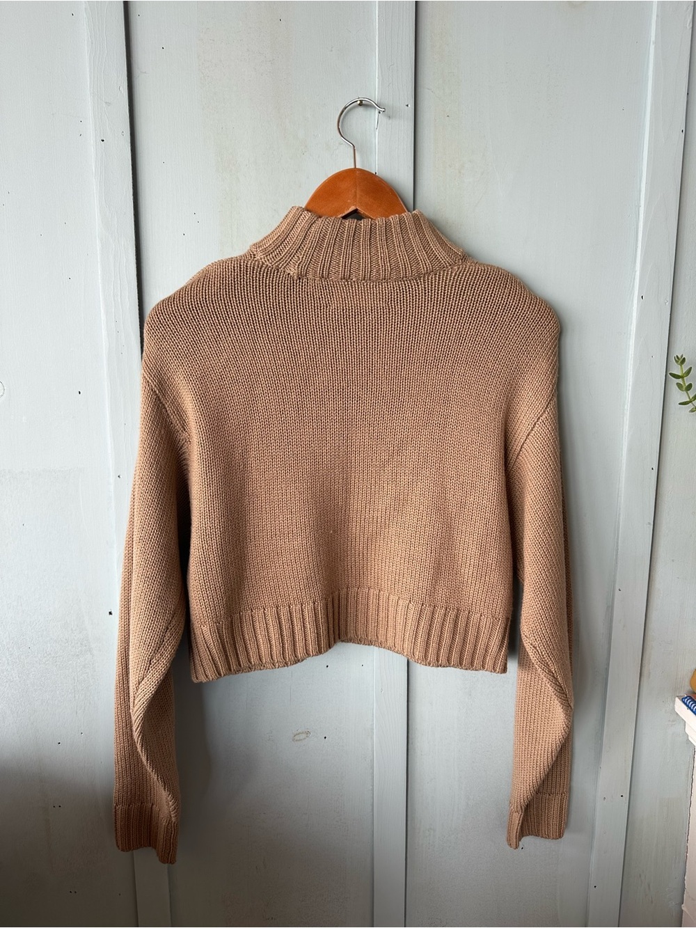 Aritzia Wilfred Free 100% Merino Wool Turtleneck Cropped Sweater Oversized Loose - Picture 7 of 9